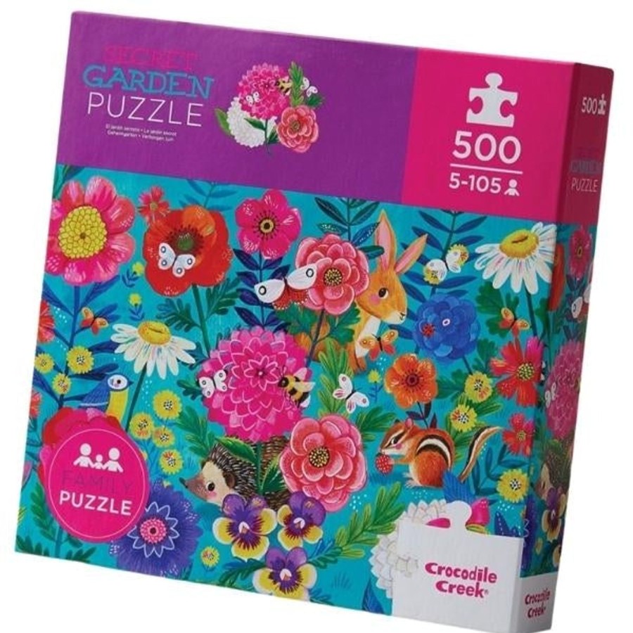 Play + Learn Crocodile Creek Puzzles | Family Puzzle 500 Piece - Secret Garden