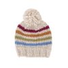 Child [2-14] Acorn Beanies | Acorn Rainbow Stripe Beanie - Natural