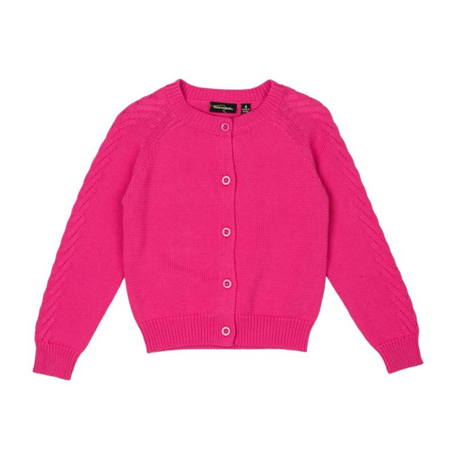 Child [2-14] Rock Your Baby Outerwear | Rock Your Baby Hot Pink Knit Cardigan