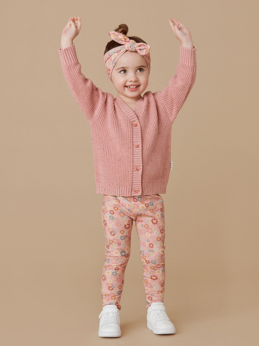 Child [2-14] Huxbaby Outerwear | Huxbaby Sprinkles Boxy Cardigan - Dusty Rose