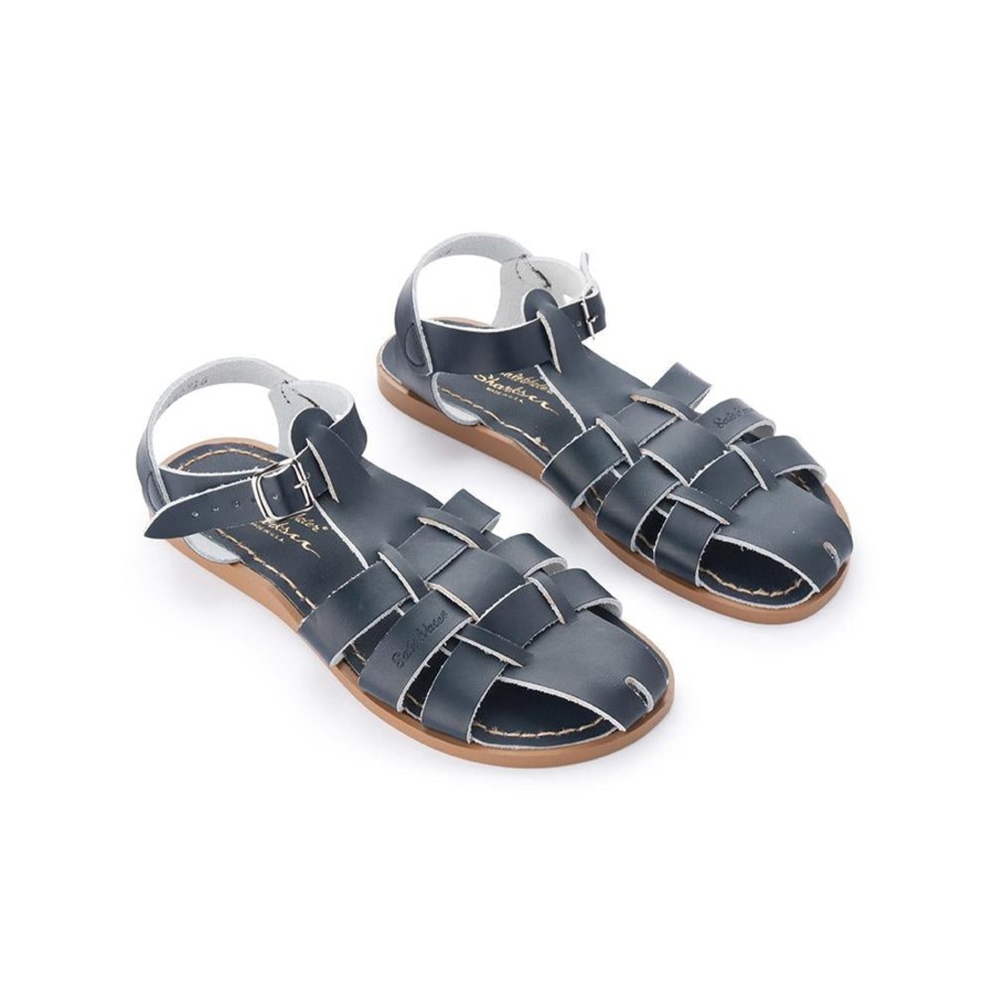 Child [2-14] Saltwater Sandals Footwear | Saltwater Sandals Shark Navy