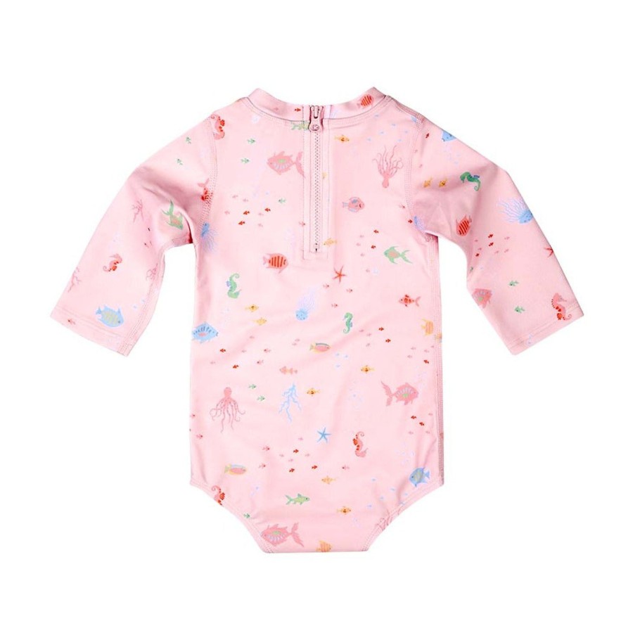 Baby [0-23M] Toshi Swim | Toshi Swim Baby Onesie Long Sleeve - Coral