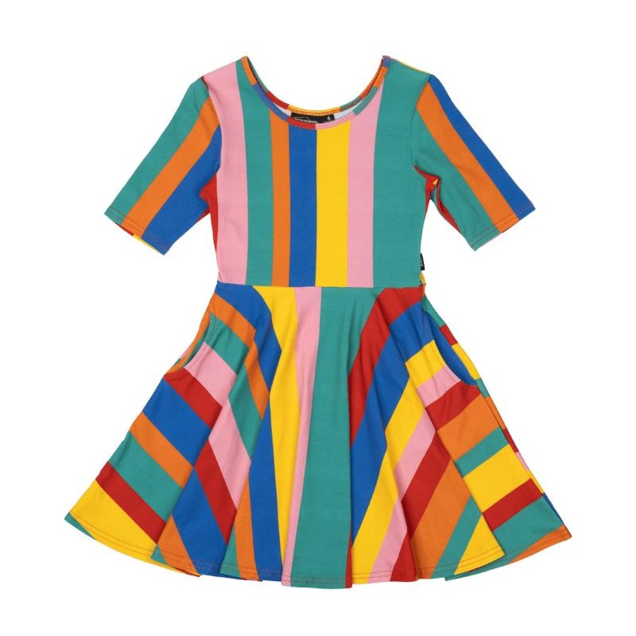 Child [2-14] Rock Your Baby Dresses | Rock Your Baby Rainbow Stripes Mabel Dress