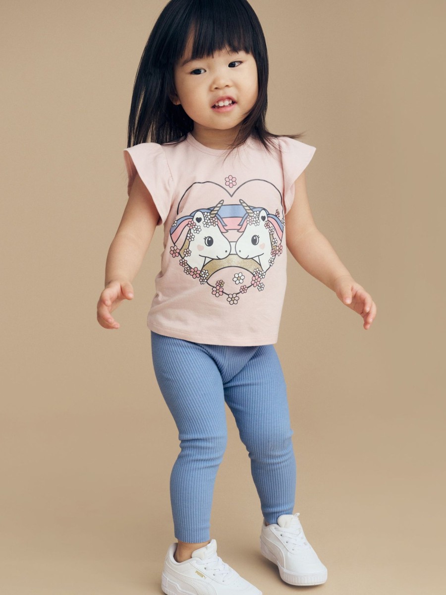 Child [2-14] Huxbaby Tops | Huxbaby Unicorn Heart Frill T-Shirt