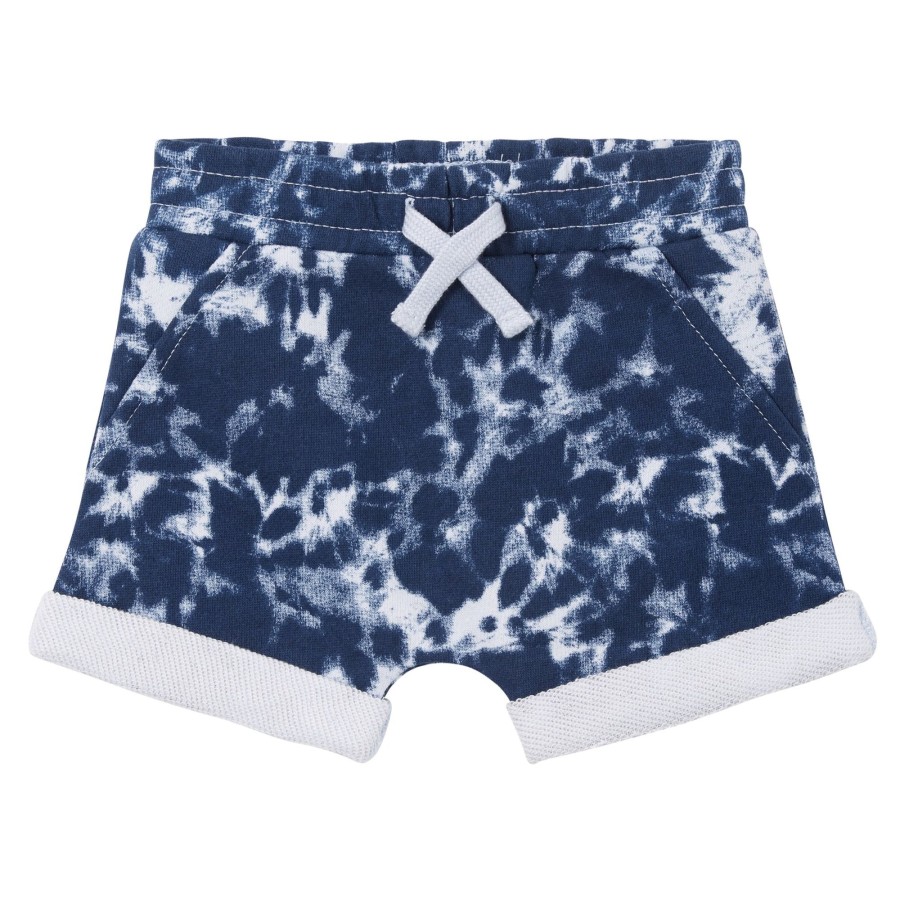 Baby [0-23M] Milky Bottoms | Milky Blue Tie Dye Fleece Baby Short - Blue Tie Dye