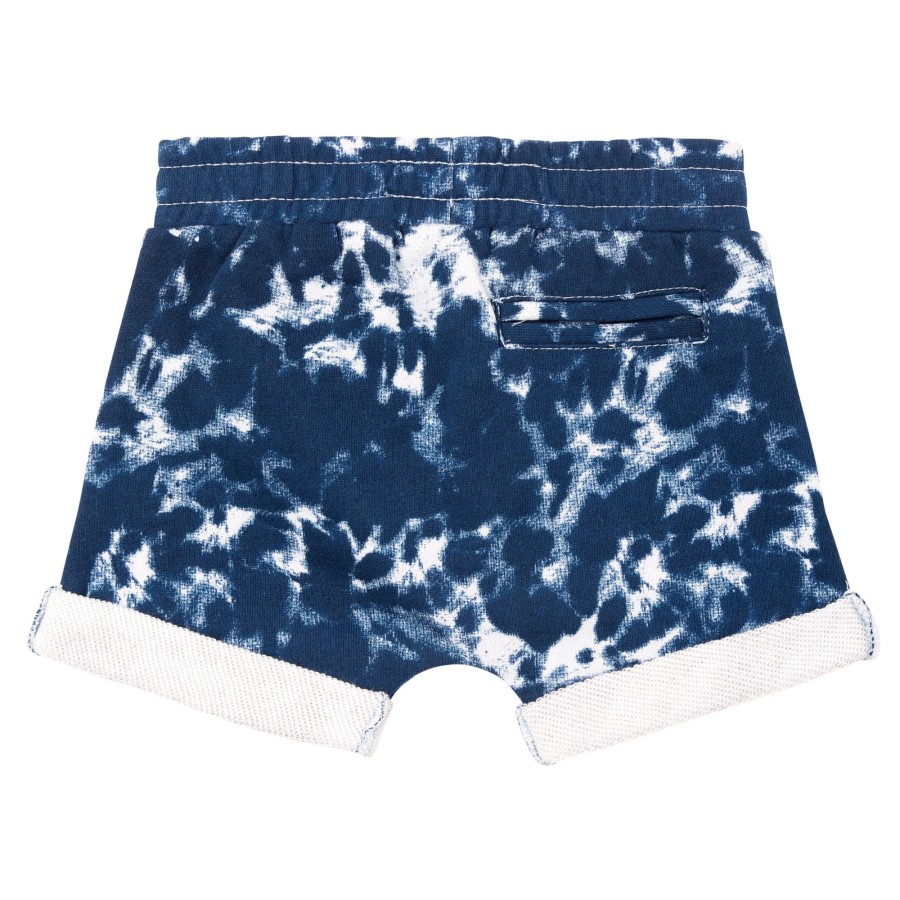 Baby [0-23M] Milky Bottoms | Milky Blue Tie Dye Fleece Baby Short - Blue Tie Dye