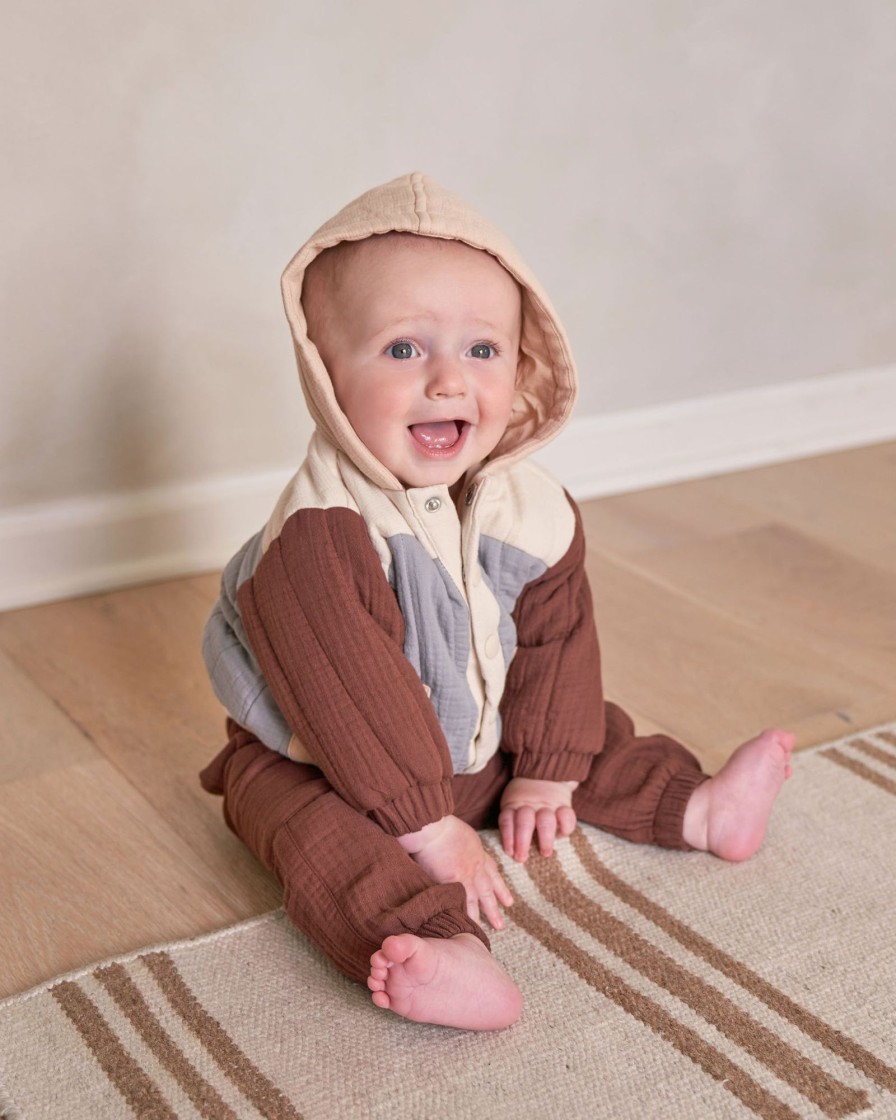 Baby [0-23M] Quincy Mae Outerwear | Quincy Mae Hooded Woven Jacket - Color Block