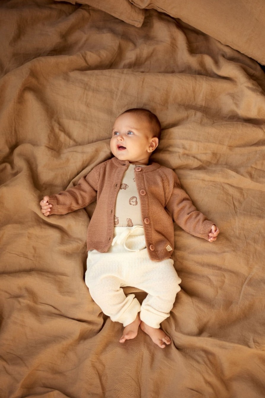 Baby [0-23M] Nature Baby Knitwear | Nature Baby Merino Knit Cardigan - Hazelnut