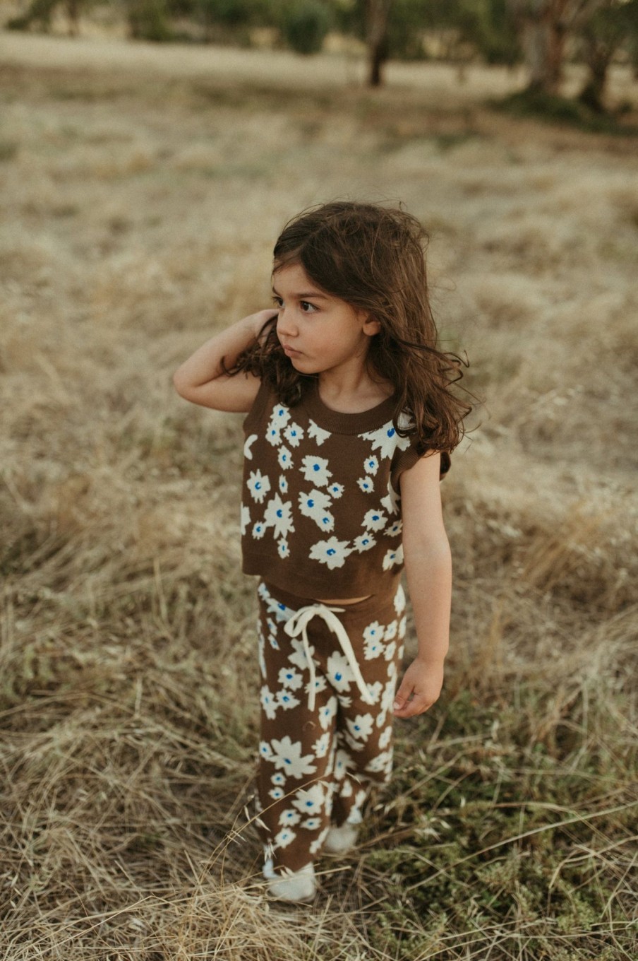 Child [2-14] Grown Knitwear | Grown Organic Knit Flares - Petal