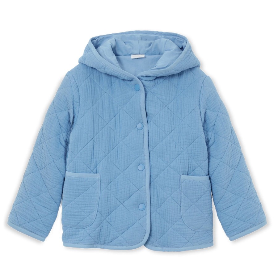 Baby [0-23M] Milky Outerwear | Milky Quilted Button Jacket - Cornflower