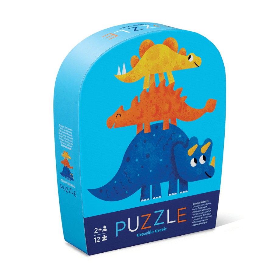 Play + Learn Crocodile Creek Puzzles | Mini Puzzle 12 Piece - Dino Friends