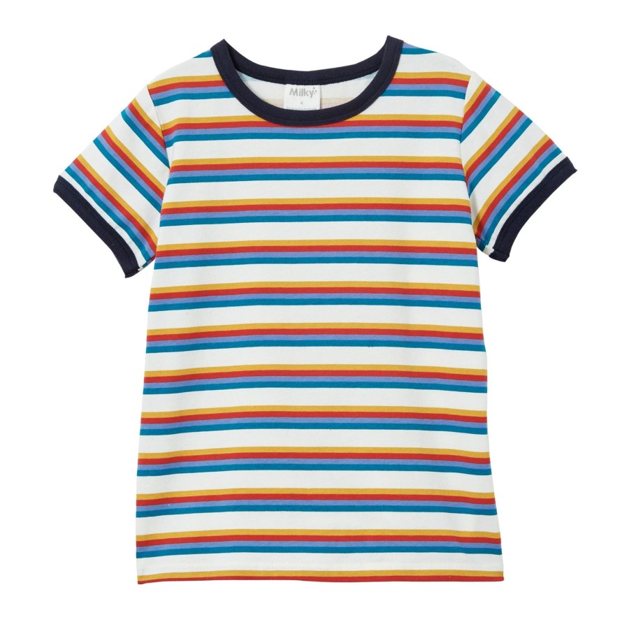 Baby [0-23M] Milky Tops | Milky Multi Stripe Tee - Oatmeal