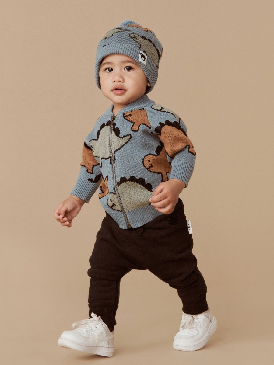 Baby [0-23M] Huxbaby Outerwear | Huxbaby Dino Knit Jacket - Teal