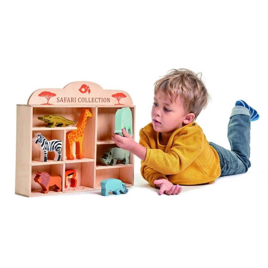 Play + Learn Tenderleaf Wooden Toys | Wooden Safari Animal Set