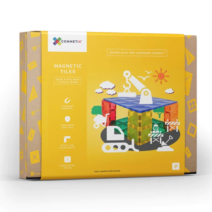 Play + Learn Connetix Magnet Play | Connetix Tiles - 2 Piece Base Plate Set