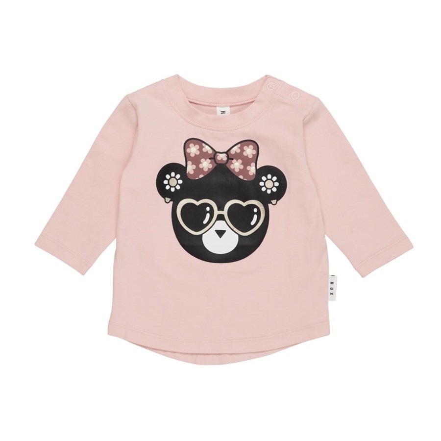 Baby [0-23M] Huxbaby Tops | Huxbaby Flower Hux Bear Top - Rosebud