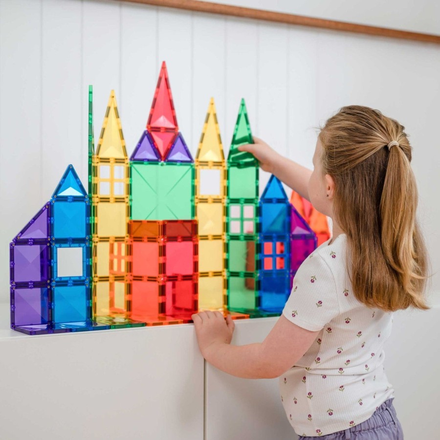 Play + Learn Connetix S.T.E.M. | Connetix Tiles - 102 Piece Creative Pack | Rainbow