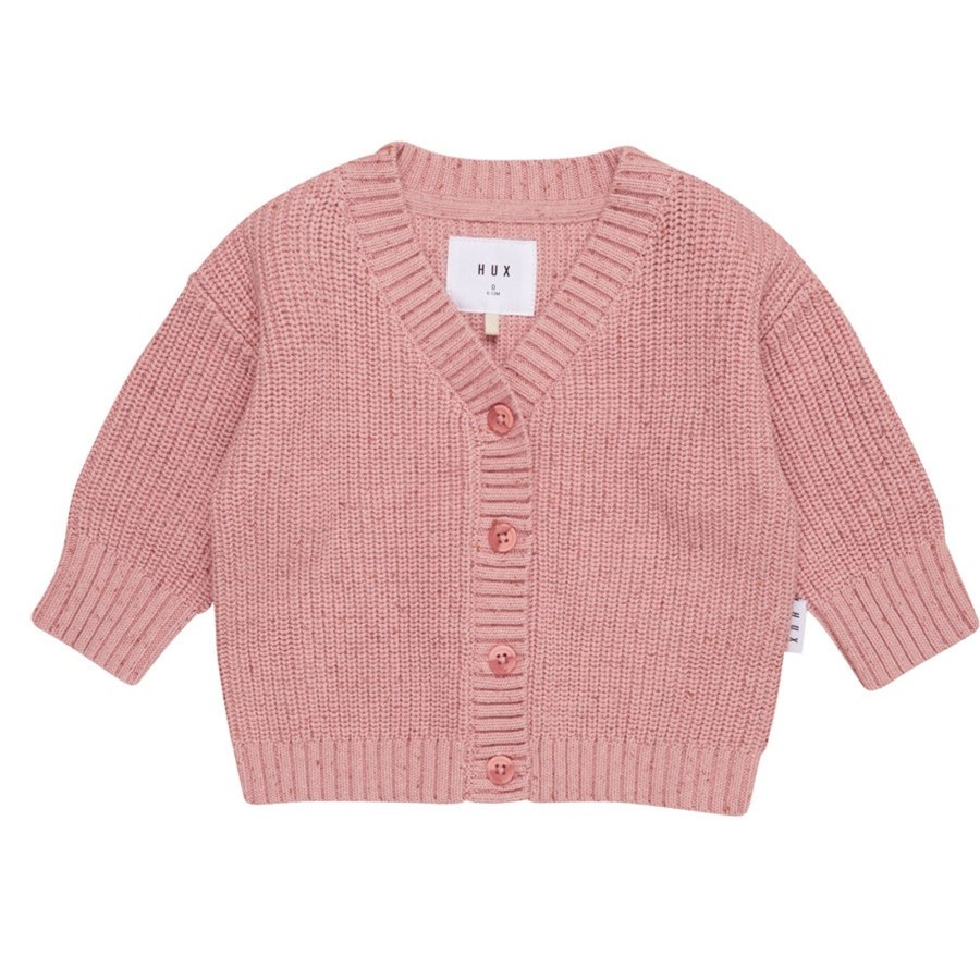 Baby [0-23M] Huxbaby Outerwear | Huxbaby Sprinkles Boxy Cardigan - Dusty Rose