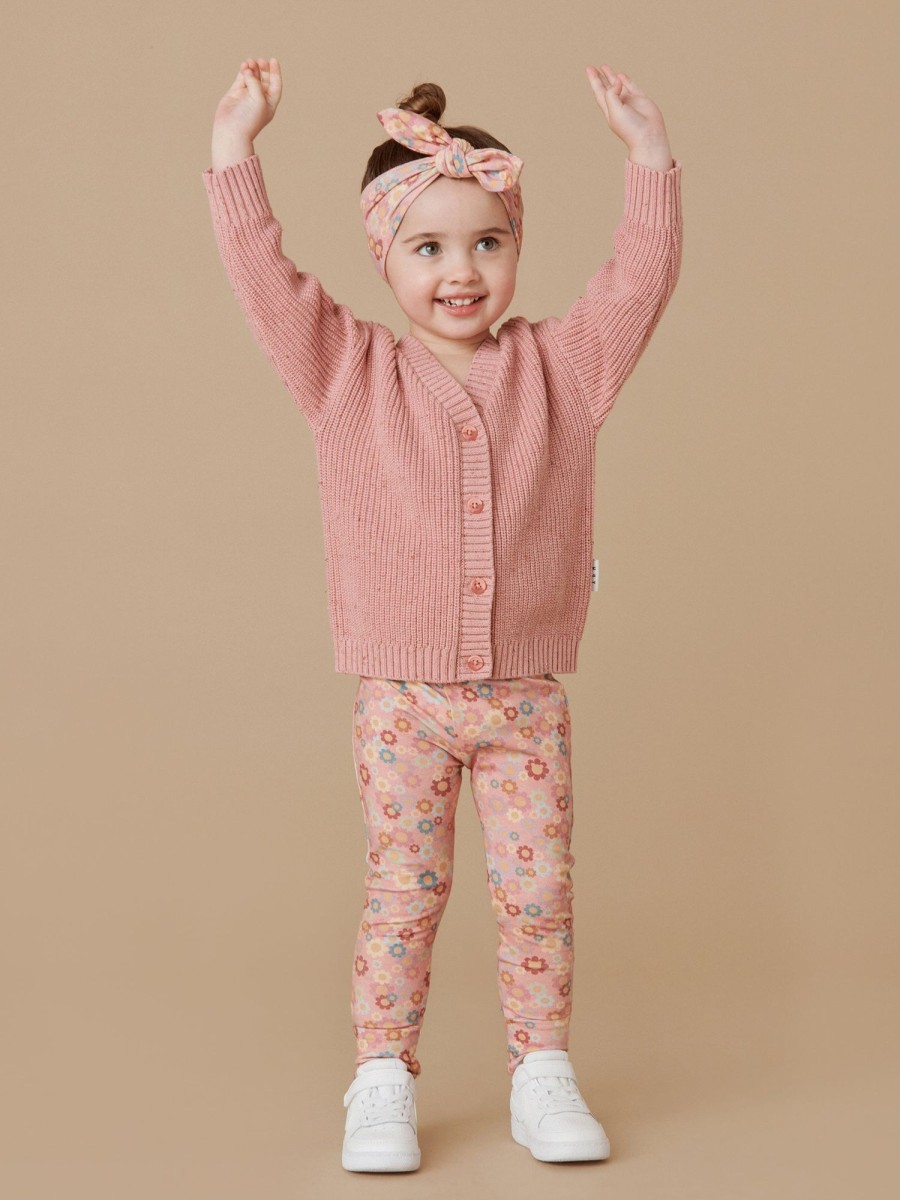 Baby [0-23M] Huxbaby Outerwear | Huxbaby Sprinkles Boxy Cardigan - Dusty Rose