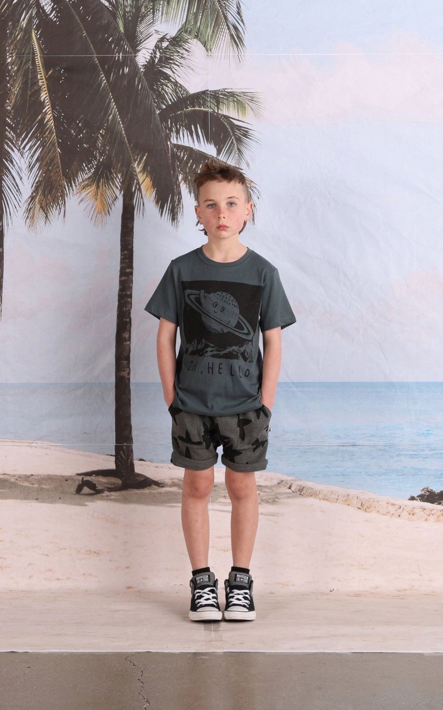 Child [2-14] Minti Tops | Minti Friendly Saturn Tee - Forest