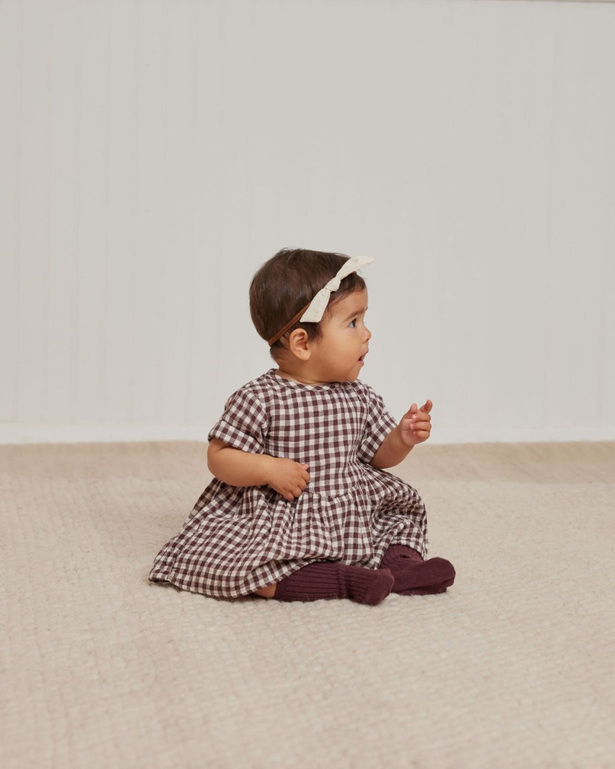 Baby [0-23M] Quincy Mae Dresses | Quincy Mae Brielle Dress - Plum Gingham