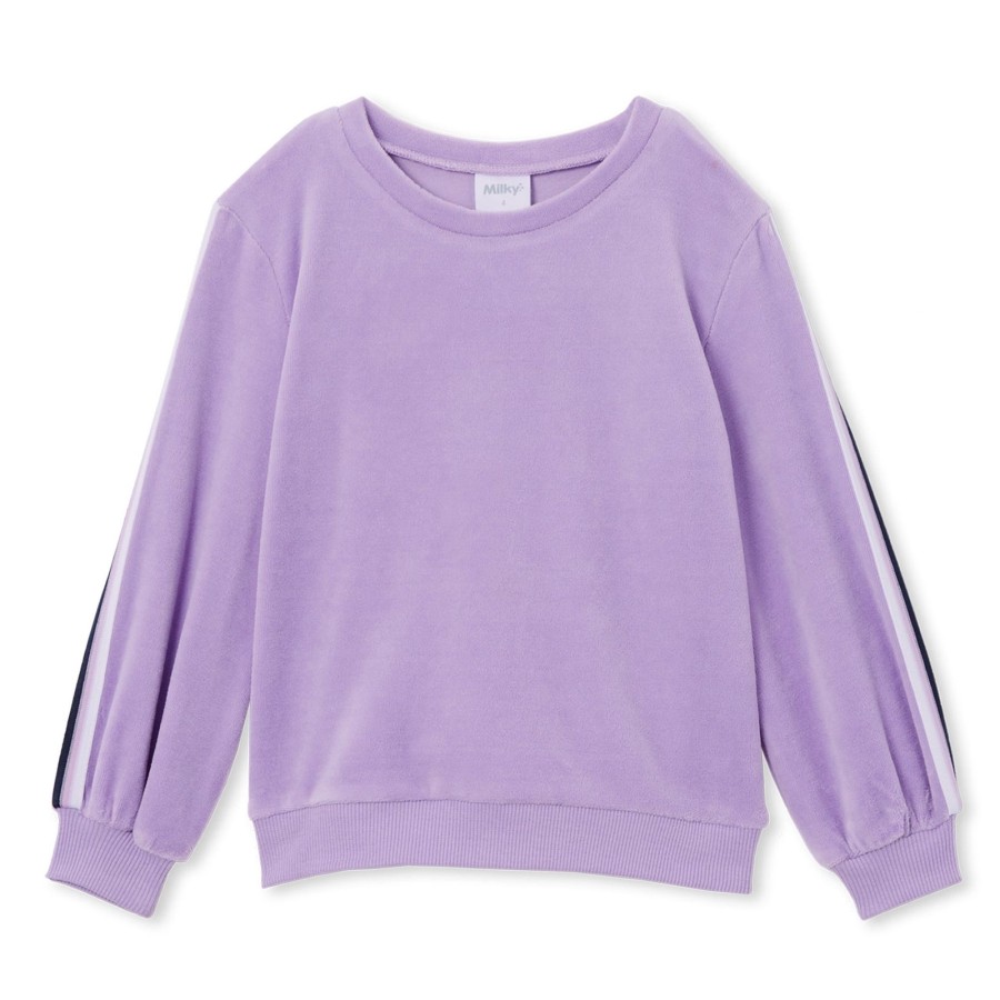 Baby [0-23M] Milky Jumpers | Milky Velour Detail Sweat - Lilac