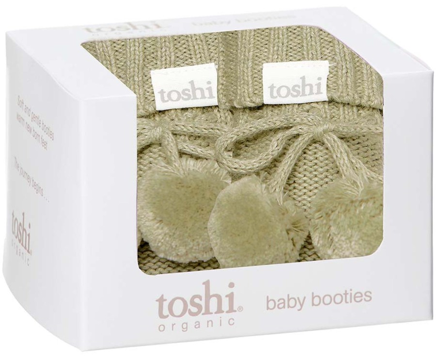 Baby [0-23M] Toshi Booties + Mittens | Toshi Organic Booties - Marley / Olive