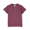 Child [2-14] Milky Tops | Milky Plum Slub Henley - Plum