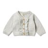 Baby [0-23M] Wilson & Frenchy Outerwear | Wilson And Frenchy Knitted Ruffle Cardigan - Grey Melange