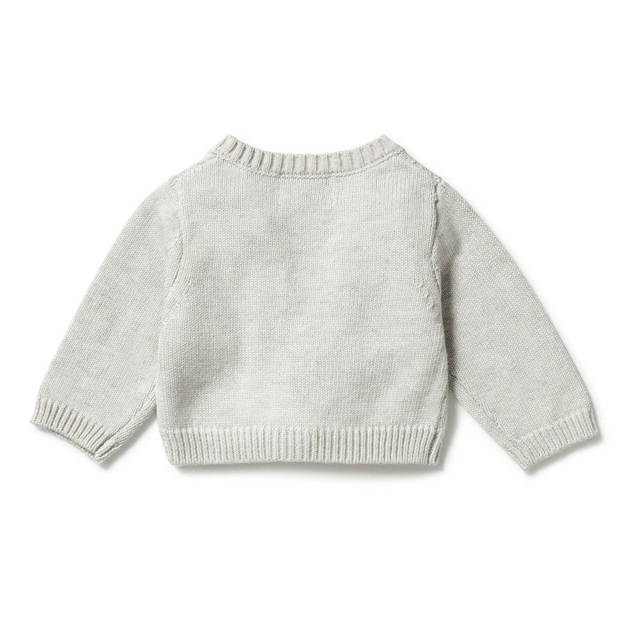 Baby [0-23M] Wilson & Frenchy Outerwear | Wilson And Frenchy Knitted Ruffle Cardigan - Grey Melange