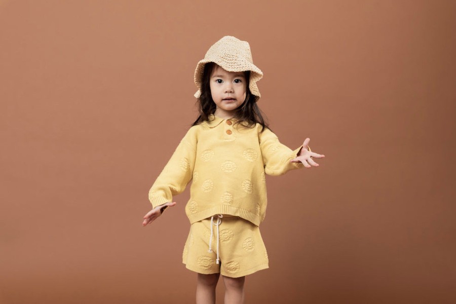 Child [2-14] Grown Jumpers | Grown Sunshine Button Up Jumper - Lemon