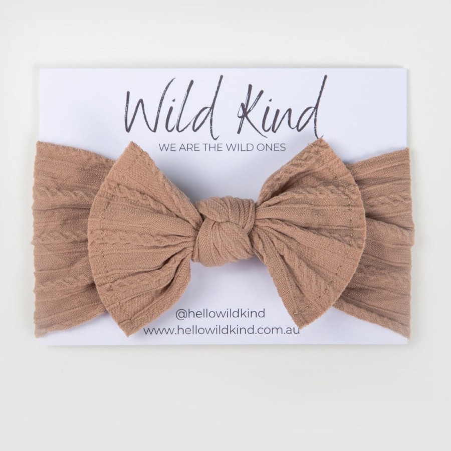 Child [2-14] Wild Kind Hair Accessories | Wild Kind Ayla Wide Bow Headband - Butterscotch