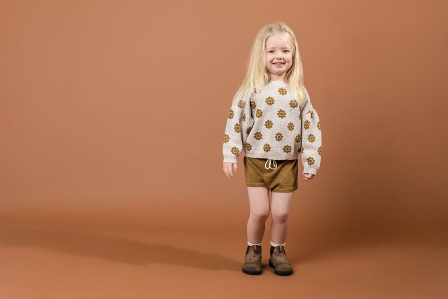 Child [2-14] Grown Knitwear | Grown Pansy Pull Over - Mocha & Marle