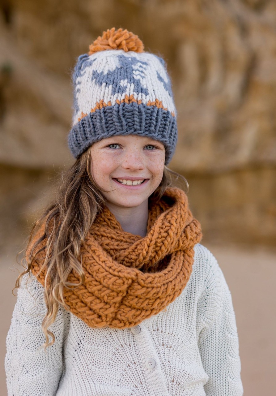 Child [2-14] Acorn Beanies | Acorn Dino Beanie - Grey & Caramel