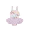 Child [2-14] Huxbaby Swim | Huxbaby Rainbow Swirl Glittercorn Ballet Swimsuit