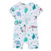 Baby [0-23M] Milky All In One | Milky Christmas Zip Romper - Silver Marle