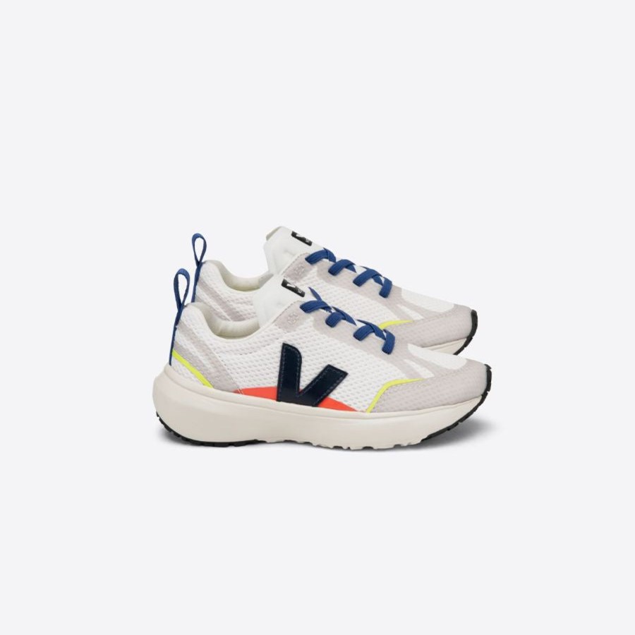 Child [2-14] Veja Footwear | Veja Canary Elastic Laces - White Nautico