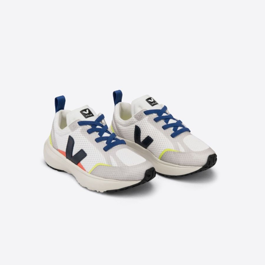 Child [2-14] Veja Footwear | Veja Canary Elastic Laces - White Nautico