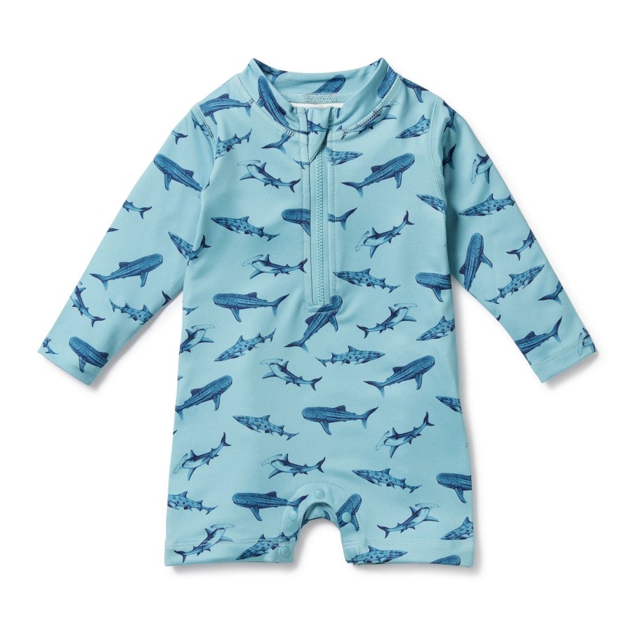 Child [2-14] Wilson & Frenchy Swim | Wilson And Frenchy One Piece Boyleg Swimsuit Sharky