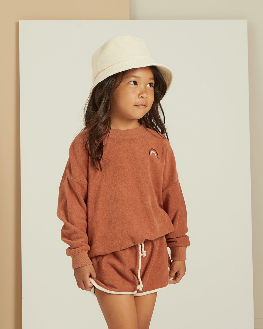 Child [2-14] Rylee + Cru Jumpers | Rylee + Cru Terry Crewneck - Terracotta