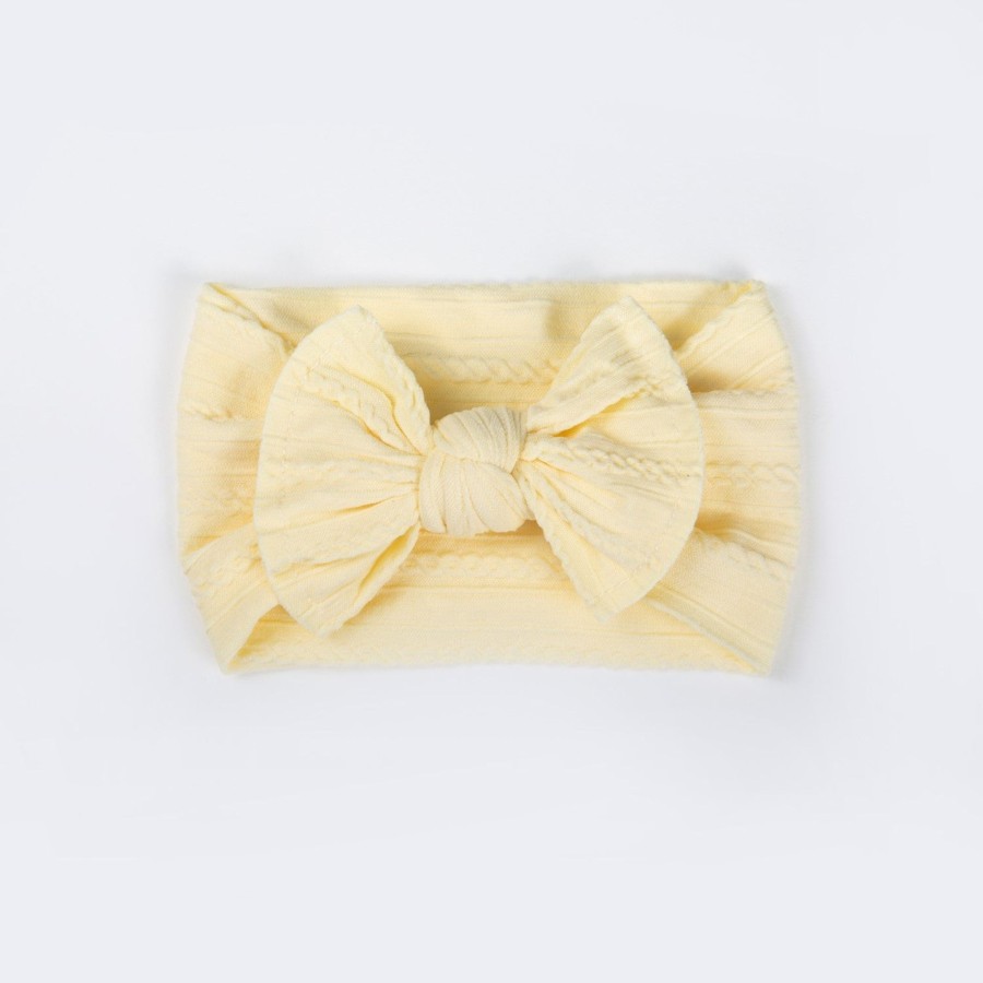 Child [2-14] Wild Kind Hair Accessories | Wild Kind Ayla Wide Bow Headband - Lemon