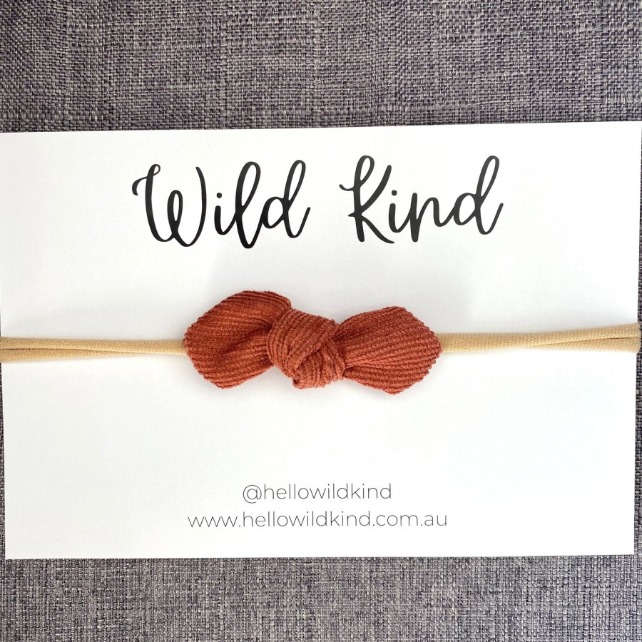 Child [2-14] Wild Kind Hair Accessories | Wild Kind Ida Small Cord Bow - Rust