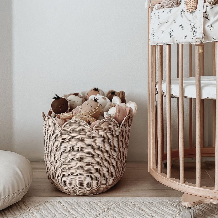 Play + Learn Olli Ella Dolls + Accessories | Olli Ella Rattan Tulip Basket - Nude