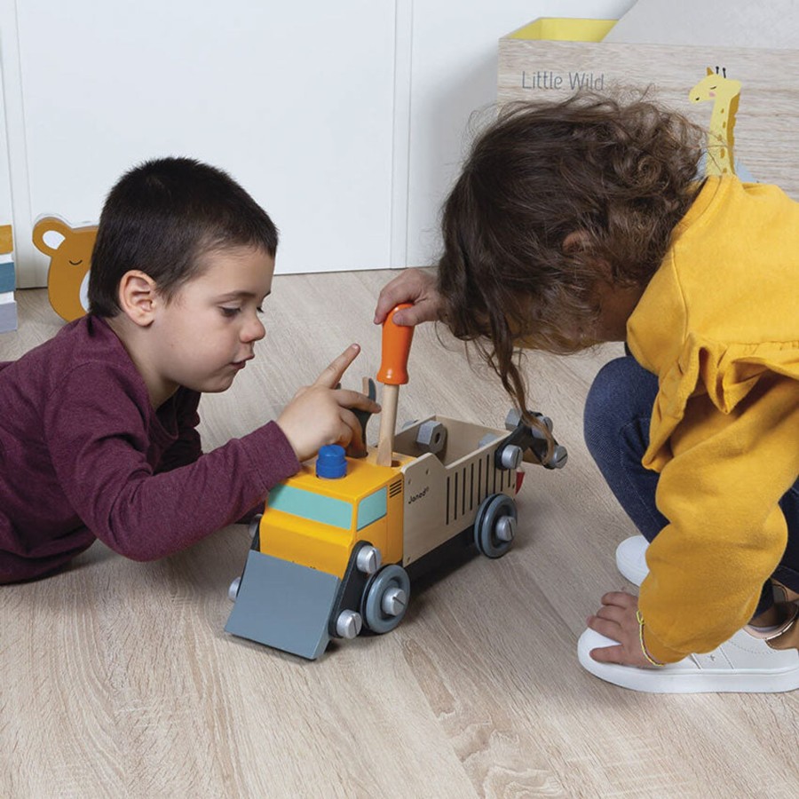 Play + Learn Janod Vehicles | Janod - Bricokids Diy Construction Truck