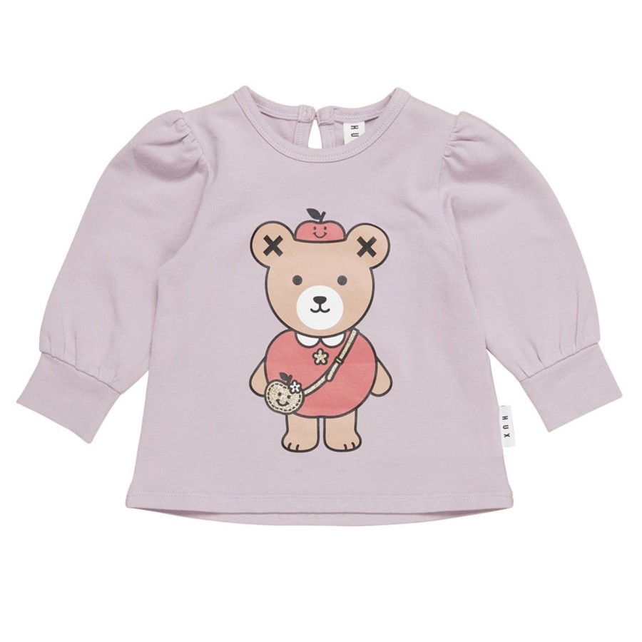 Child [2-14] Huxbaby Tops | Huxbaby Apple Bear Puff Top - Lavender