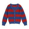 Child [2-14] Rock Your Baby Knitwear | Rock Your Baby Blue And Red Stripe Knit Cardigan