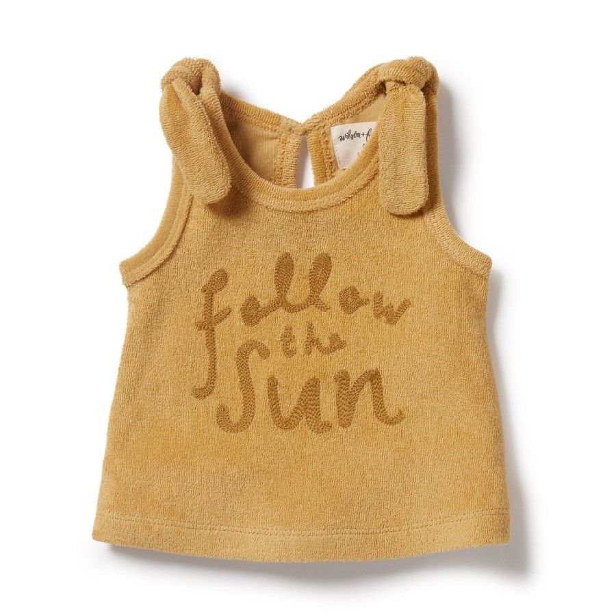 Baby [0-23M] Wilson & Frenchy Tops | Wilson And Frenchy Organic Terry Tie Singlet Follow The Sun