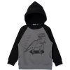 Child [2-14] Minti Jumpers | Minti Scooting Dino Furry Hood - Dark Grey/Black