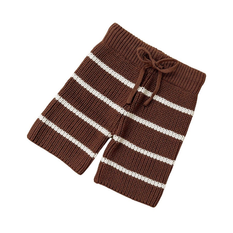 Child [2-14] Ziggy Lou Knitwear | Ziggy Lou - Cropped Pants | Chocolate Stripe