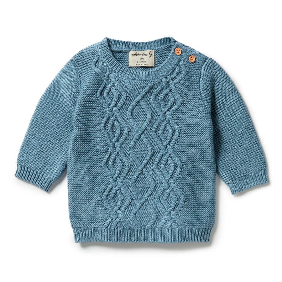 Child [2-14] Wilson & Frenchy Jumpers | Wilson And Frenchy Knitted Cable Jumper - Bluestone